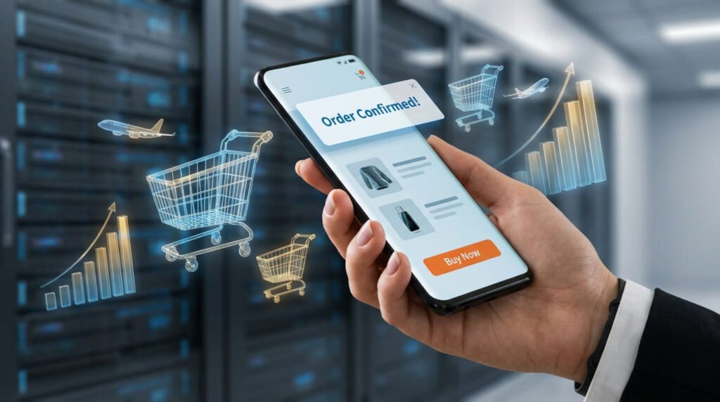  High-converting mobile store interface built through professional ecommerce website design services.